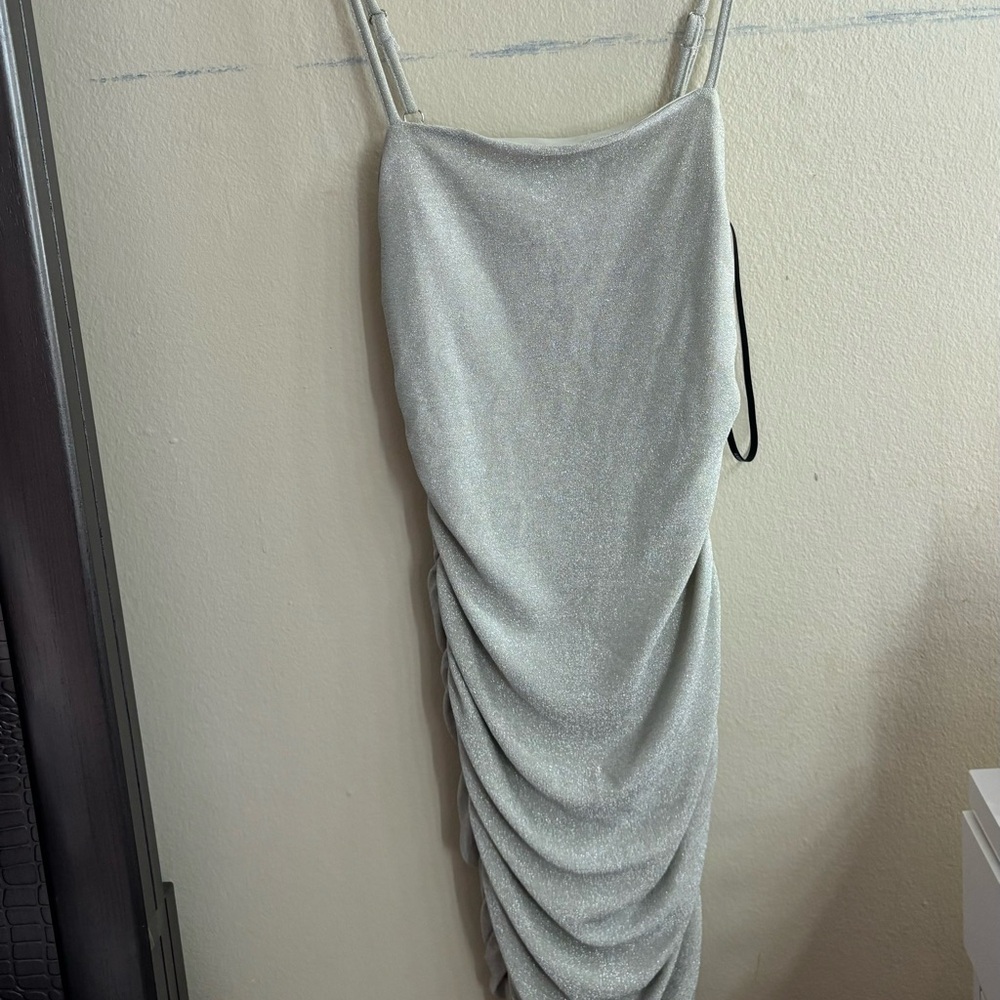 Forever 21 Metallic Silver Slip Dress